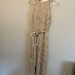 Beige Sleeveless Knit Dress